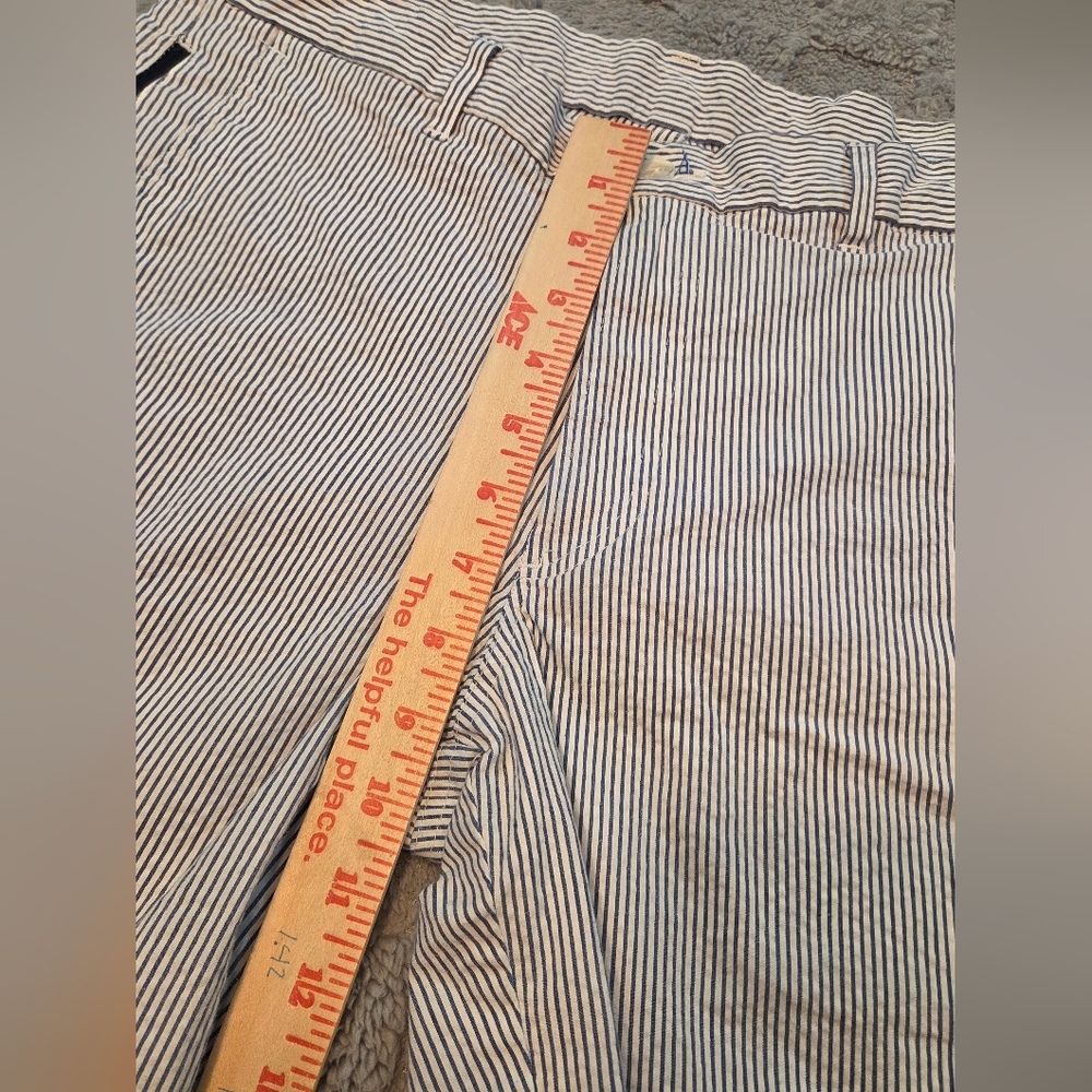 Britches Seersucker Shorts Men's 34x10 Blue & White Stripe Preppy Chino DadCore - Picture 4 of 10